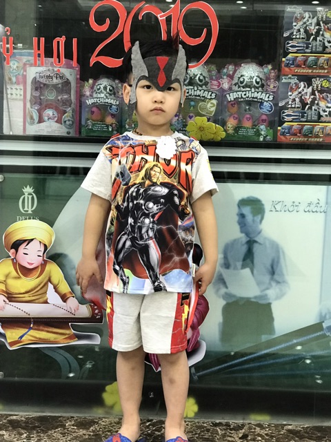 Bộ quần áo Thần Sấm Thor cho bé trai ( có hình chụp thật sản phẩm )