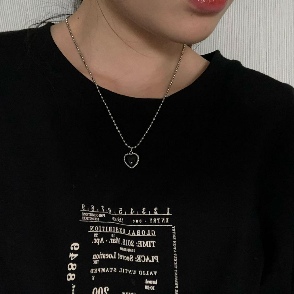 Dây Chuyền Bằng Thép Titan Mặt Hình Trái Tim Xếp Chồng Thời Trang Hàn Quốc 23535 Cho Nam Và Nữ