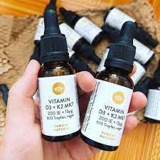 Vitamin D3 + K2 MK7 Sunday Natural 20ml hỗ trợ tăng chiều cao cho bé từ 0 - 4 tuổi