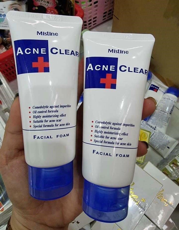 Sữa rửa mặt sạch mụȵ kháng vıêm mờ şẹo Mistine Acne Clear Facial Foam Thái Lan