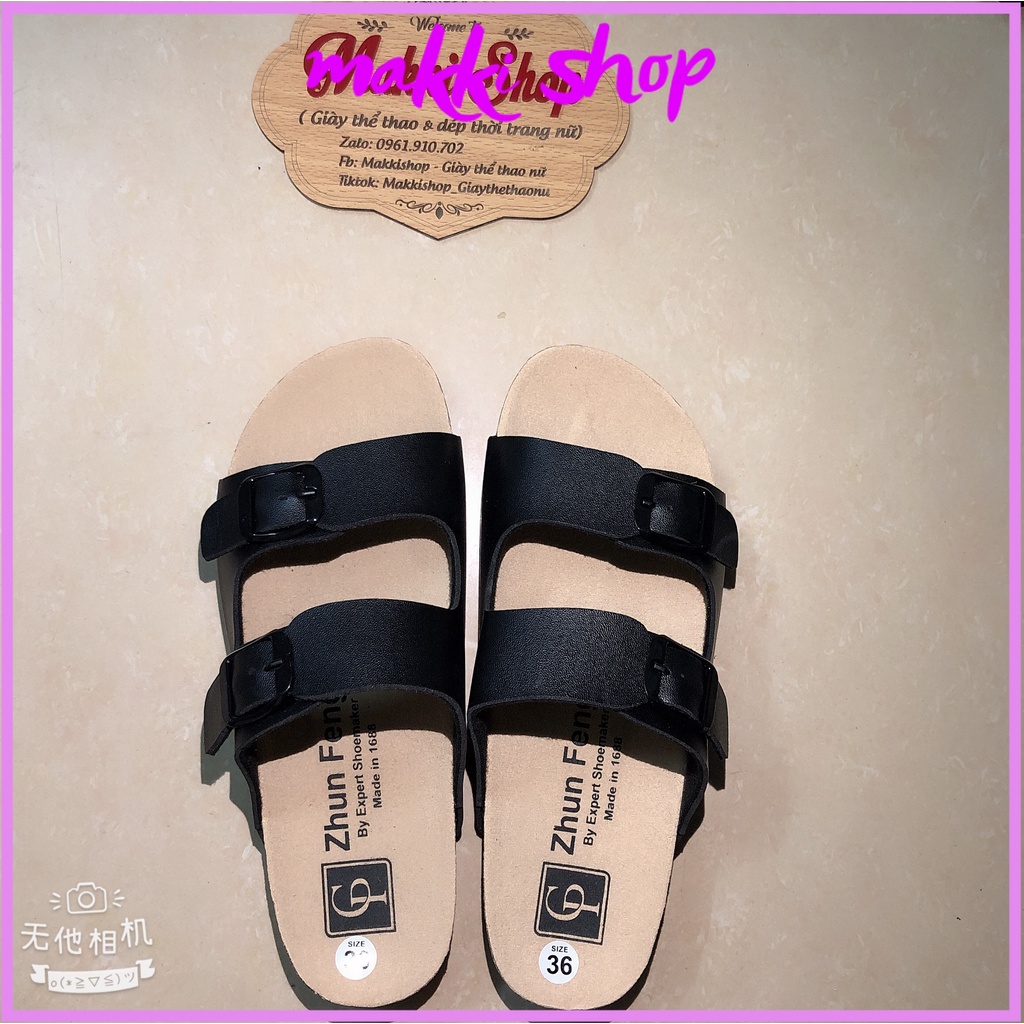 Dép sandal nữ đế cao 2 quai đế trấu có khóa mới, dép nữ đi học cao cấp hàng vnxk MAKKI SHOP TD617