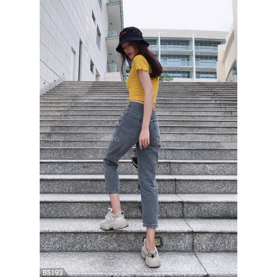 Quần jean baggy LOREN rách xám B5193