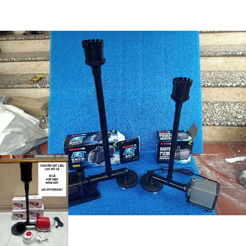 Combo hút mặt hút đáy.cho bể kính ,bể bạt của tất cả các dòng bơm nấm đáy = đá