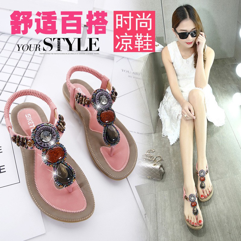 Giày Sandal Đi Biển Phong Cách Bohemian Thái Lan 2021 Cho Nữ