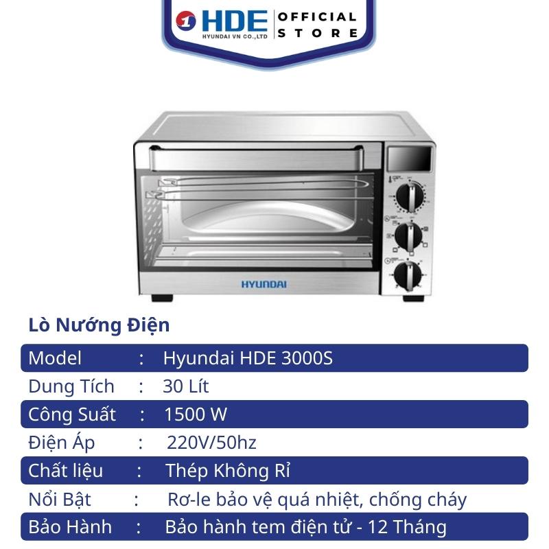 [Mã ELHADEV giảm 4% đơn 300K] Lò nướng điện Hyundai HDE 3000S / HDE 3001S /HDE 3002S- 30L,35L,40L