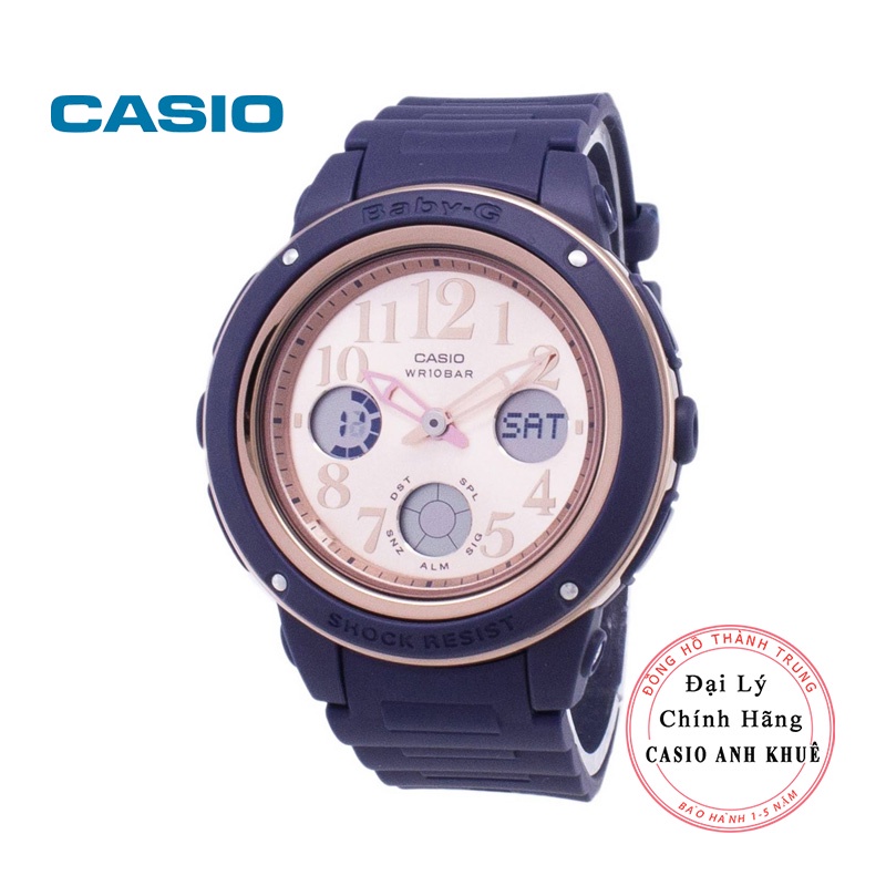 Đồng hồ Casio nữ Baby-G BGA-150PG-2B1DR dây nhựa xanh