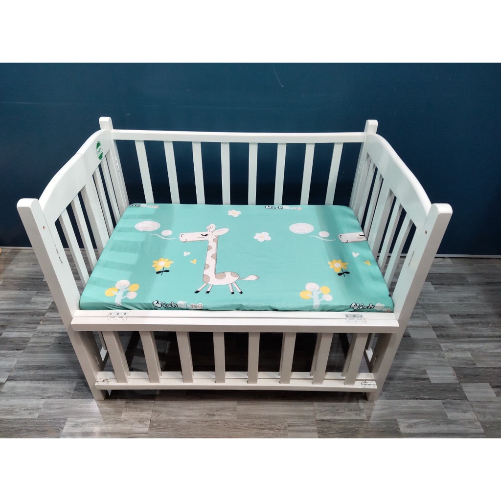 Ga chun bọc đệm cho bé Goldcat cotton lụa mềm mịn, ôm đệm kích thước 62x100cm cho cũi 70x110cm