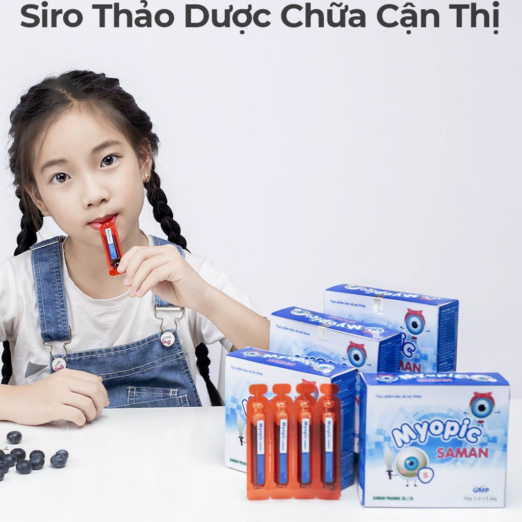 Siro bổ mắt tăng cường thị lực Myopic SAMAN cải thiện cận thị loạn thị cho bé từ 6 đến 16 tuổi