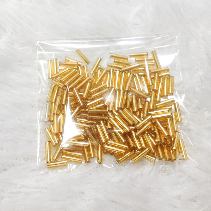 Hạt cườm gãy ống trúc kết áo nhiều màu 6li