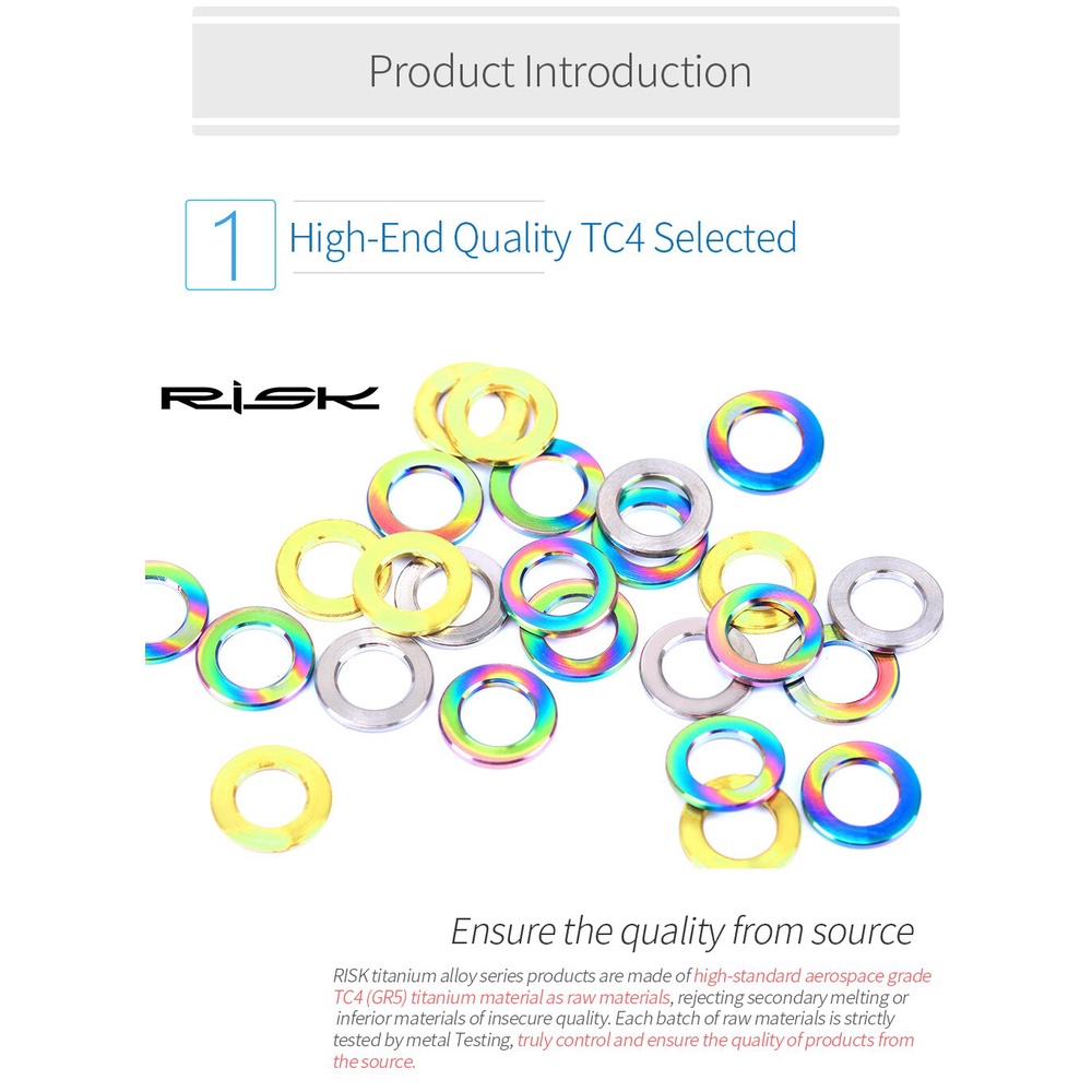 Set 10 Vòng Đệm Bằng Hợp Kim Titan Cho Xe Đạp M5 M6