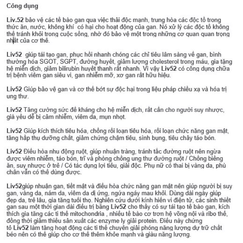 Viên Uống Hỗ Trợ Giải Độc Gan LIV52 - LIV 52 Hộp 100 Viên