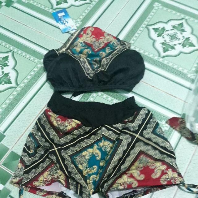 Bộ Đồ Bơi Bikini Áo Tắm Thổ Cẩm Kèm Khăn Đi Biển Hàng Nhập | BigBuy360 - bigbuy360.vn