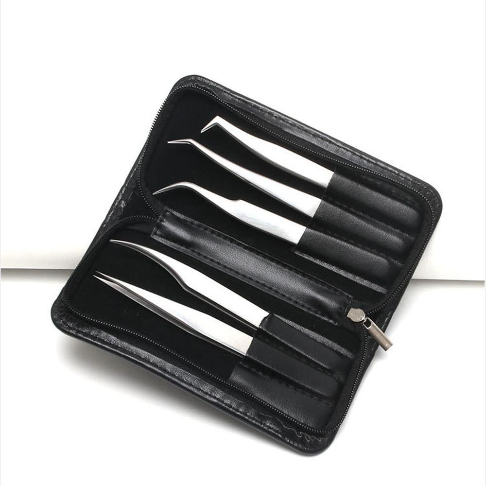 Set 5 Nhíp Gắn Mi Giả Bằng Thép Không Gỉ Chống Tĩnh Điện Cho Nữ