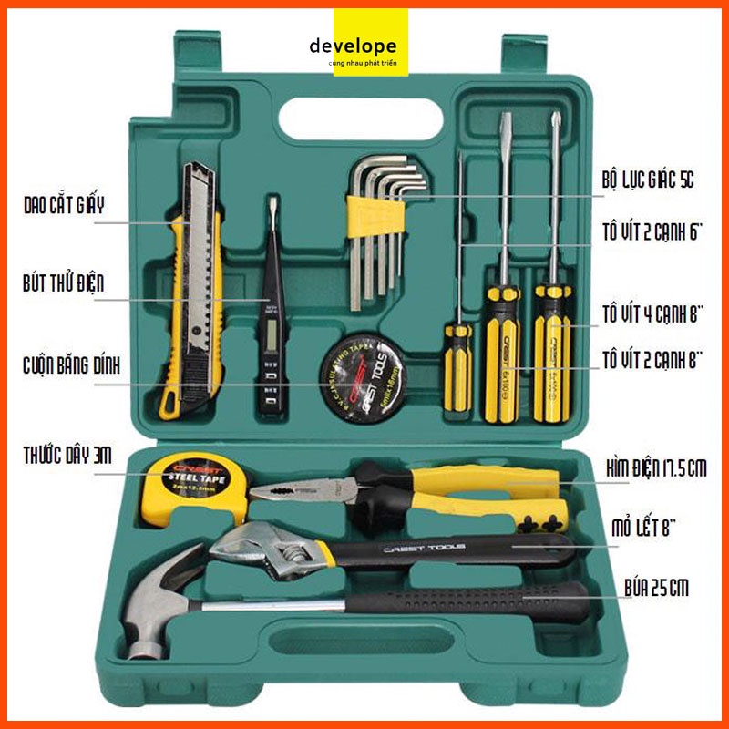 Bộ đồ nghề sửa chữ 16 món tiện lợi cho gia đình