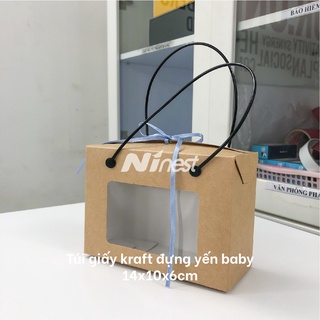 Combo 10 túi Kraft nhỏ đựng set yến baby giá tốt, mẫu đẹp, dễ gấp xếp, đựng 10 set Yến 3gr - Phụ kiện yến sào giá sỉ