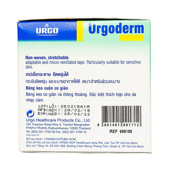 ✅ Băng Keo Cuộn Y Tế Co Giãn: Urgoderm -VT0156 | Y Tế Vạn Thành