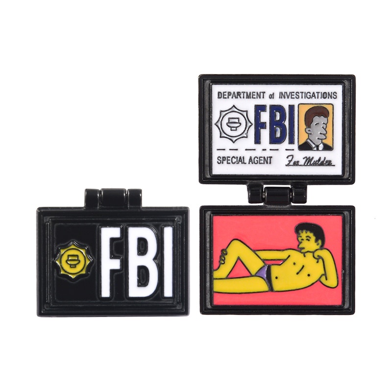 Ghim cài áo họa tiết hoạt hình X-Files FBI Mulder độc đáo