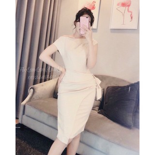 đầm ôm body trễ vai
