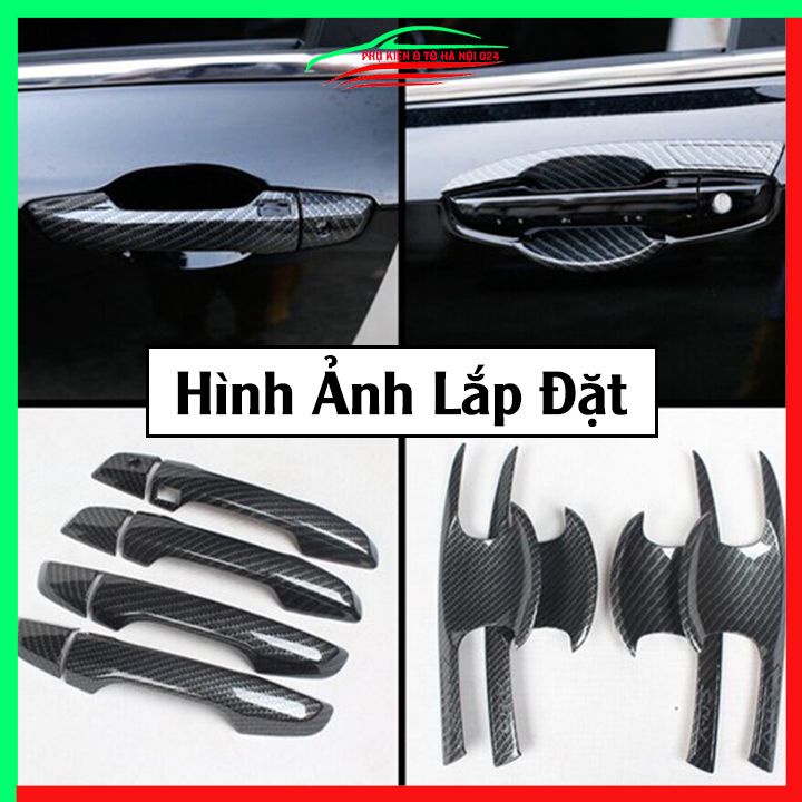 Ốp tay hõm Xpander 2018-2023 vân Carbon chống trầy bảo vệ cửa xe ô tô