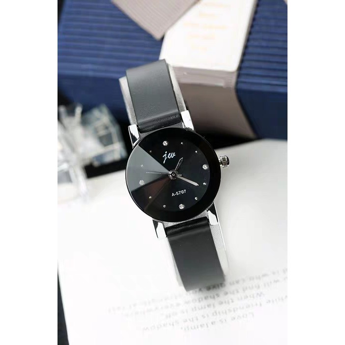 Đồng hồ nam nữ JW dây cao su mặt tròn 2 màu thời trang BNS41