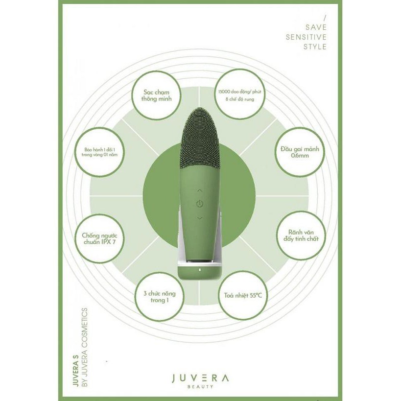 Máy Rửa Mặt Juvera S MR-1775 - 1 đổi 1 trong 12 tháng - Bảo Hành Chính Hãng 1 Năm