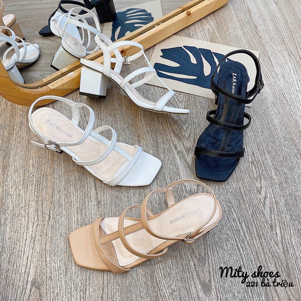 (S149) Sandal nữ 3 dây ngang gót 5 phân (mã M79 - VNXK)