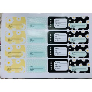 Combo 16 nhãn vở dễ thương