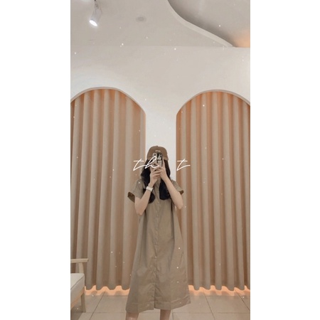 Váy thô nâu cổ tàu (ảnh thật tự chụp)