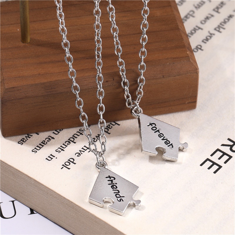4 Chiếc / Bộ Thời Trang Người Bạn Tốt Nhất Mãi Mãi Và Mãi Mãi Hợp Kim Kẽm Vòng Cổ Kim Loại Sáng Tạo BFF Của Nam Mặt Dây Chuyền Của Phụ Nữ Món Quà Trang Sức Bên