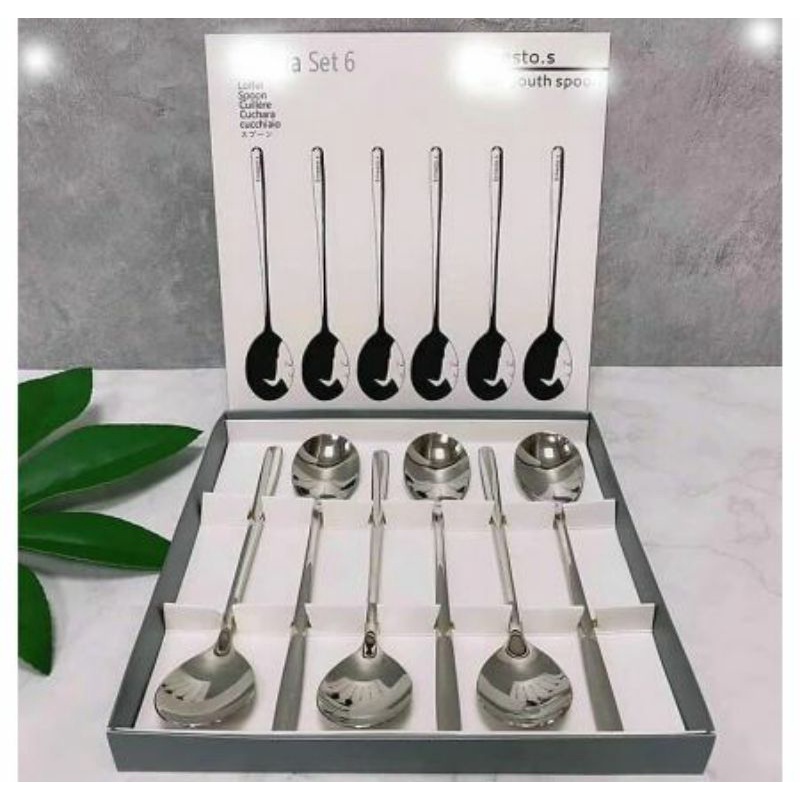 SET 6 MUỖNG INOX CAO CẤP FULL BOX
