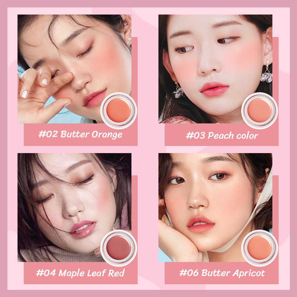 GECOMO Phấn má hồng dạng lỏng 3 trong 1 Makeup Clay Lipstick & Blush & Eyeshadow Blush không thấm nước Gream Cosmetics