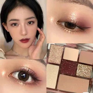 [Hàng mới về] Bảng phấn mắt má hồng 7 màu độ bóng cao tạo đôi mắt quyến rũ