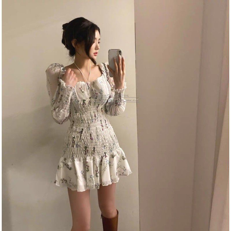 Đầm nhúng body hoạ tiết hoa nhí