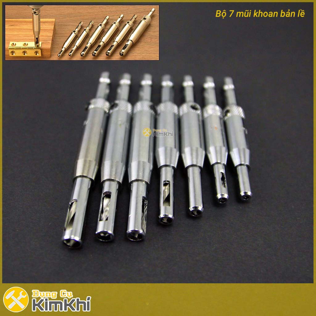 Bộ 7 mũi khoan bản lề tự định tâm 2-6.3mm