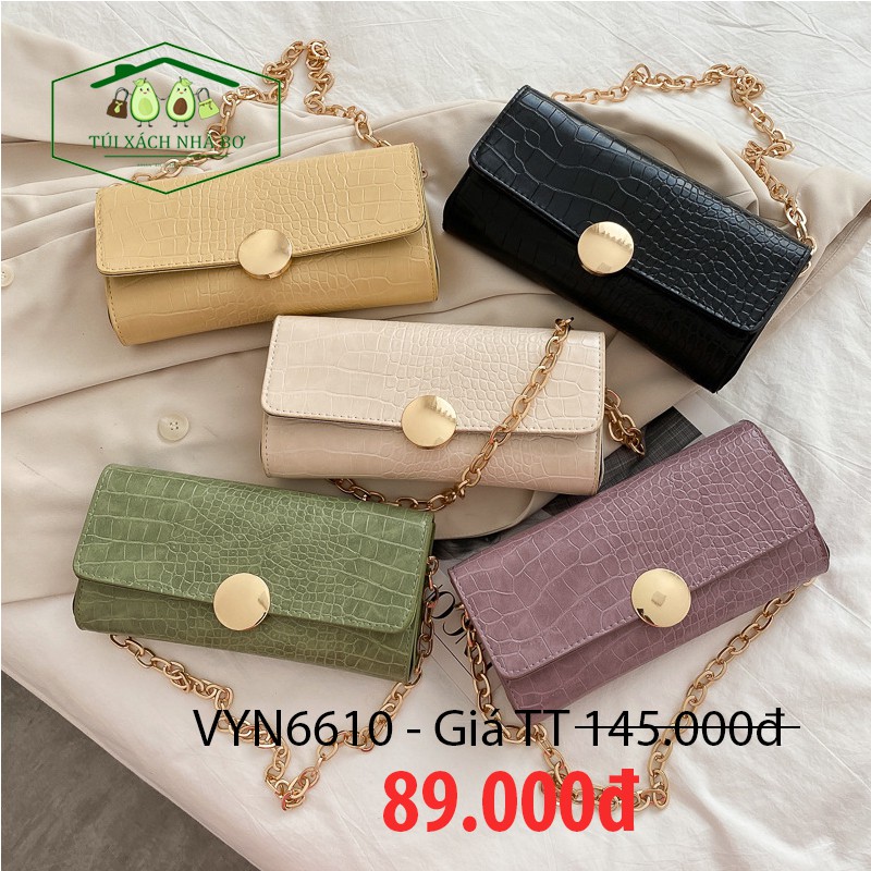 Túi xách nữ dây xích dáng dài đeo kẹp nách hoặc xách tay HYN6610