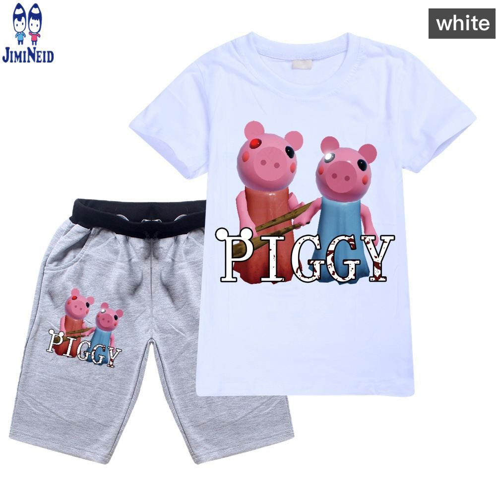 【JD】Summer Hot ROBLOX sale boys fashion suits Short-sleeved cotton T-shirt + shorts 2-piece set