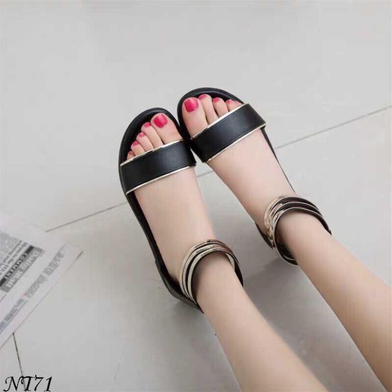 |  Sales T8 | HOT SALE Sandal Nữ Kéo Khóa Ngang R005 Cổ Mạ 3 vòng Đẹp Xịn . 2020 new