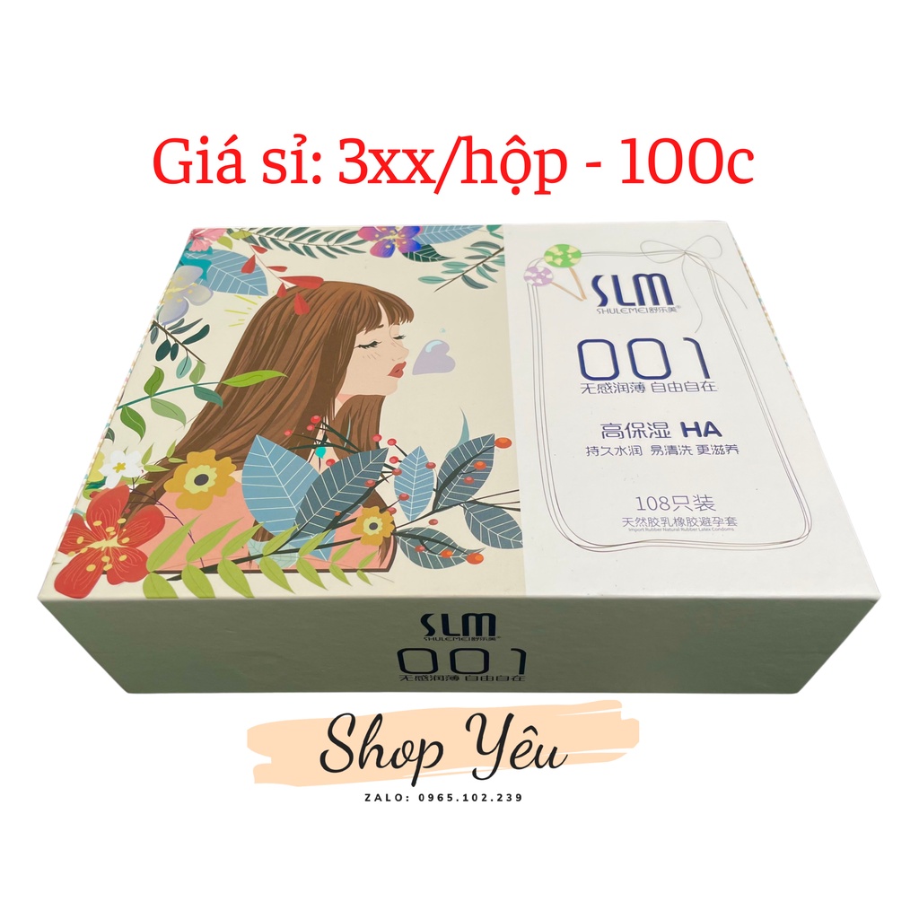 Bao cao su siêu mỏng Slm 001, hộp 108 cái