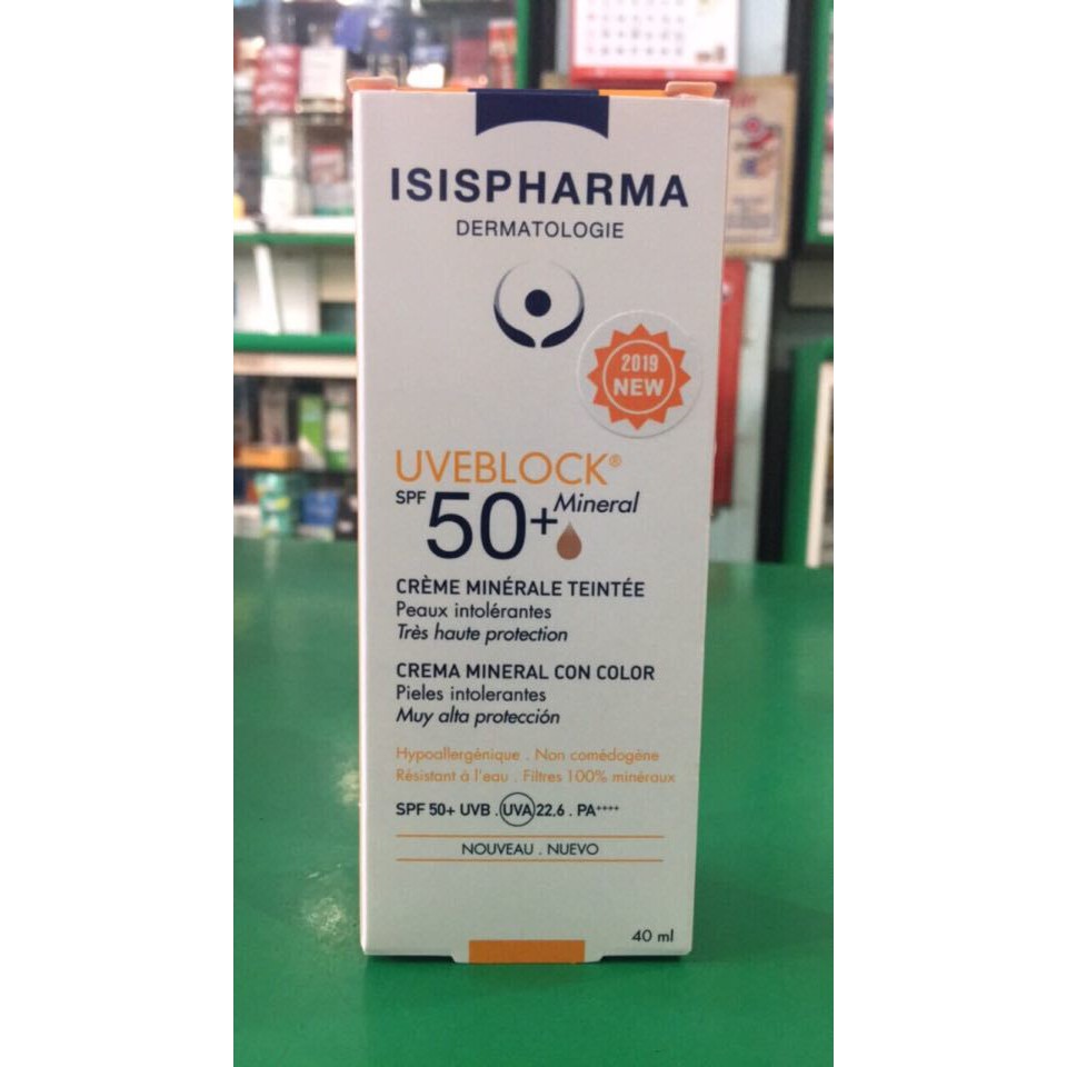 Isis Pharma Kem Chống Nắng Dành Cho Da Nhạy Cảm Uveblock SPF 50+ 40ml (Màu Trắng)