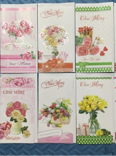 4 chiếc Bưu thiếp chúc mừng hoa nổi 3D
