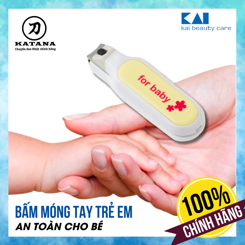 [CHÍNH HÃNG] Bấm móng tay trẻ em Nhật KAI KF0126 an toàn cho bé - Kèm dũa và đựng móng thừa - BH 12 tháng 1 ĐỔI 1