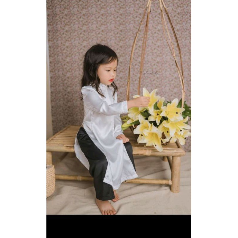 áo dài trắng lụa satin