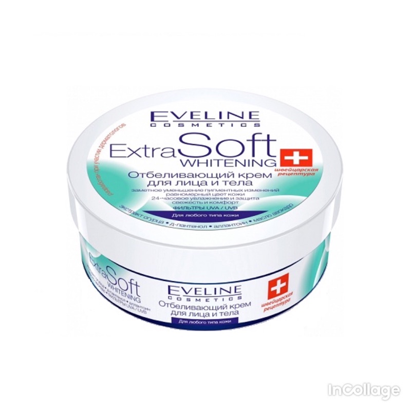 Dưỡng Thể Mặt Và Body Extra Soft Whitening Eveline 200ml