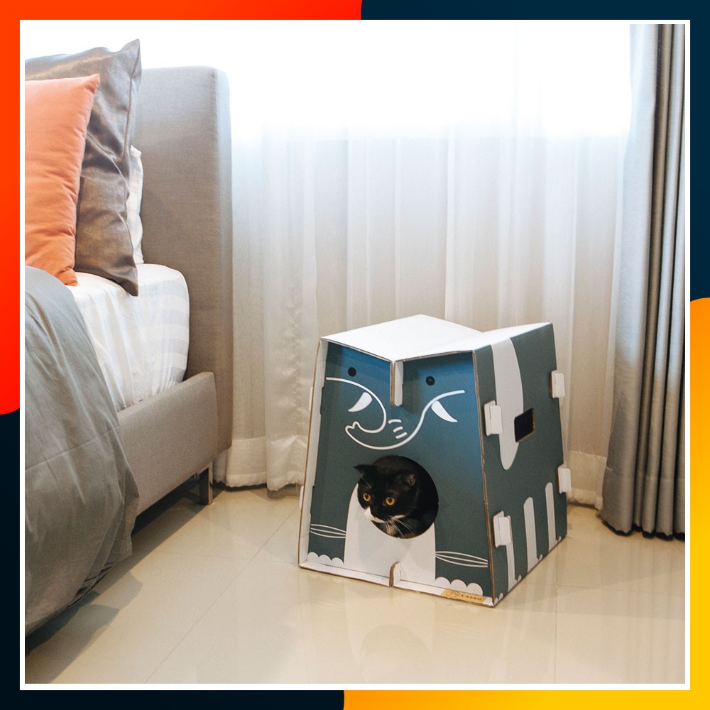 Nhà Giấy Cho Mèo Kèm Cào Móng Mèo