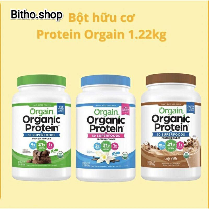 [Date 2025] Bột đạm thực vật hữu cơ Orgain Orgain Protein 1,22kg ko