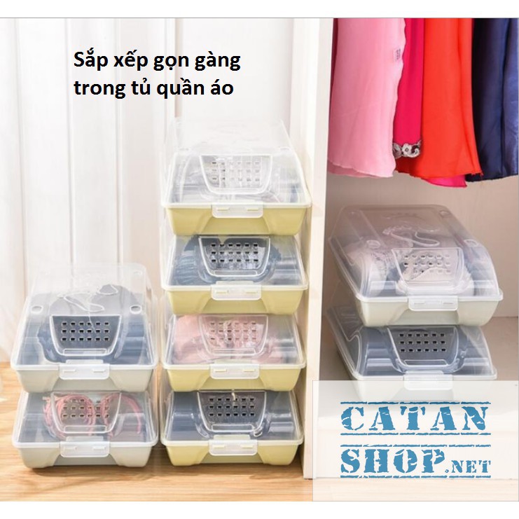 Hộp Đựng Giày Bằn Nhựa Cứng, Có Lỗ Thông Hơi, Không Lo Ẩm Mốc