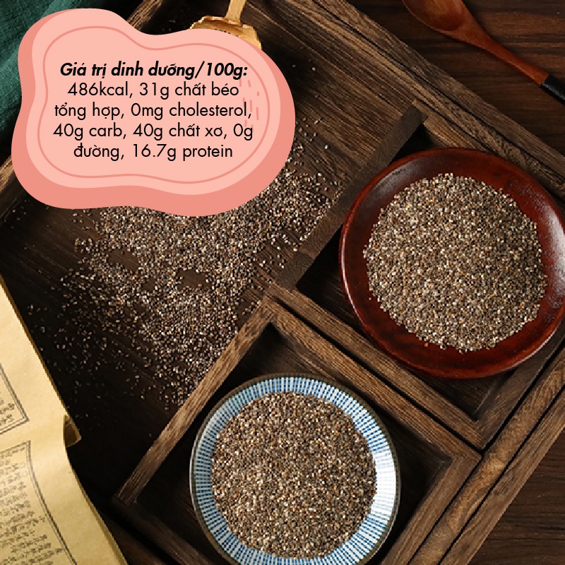 HẠT CHIA SEED TÚI ĐEN giàu chất xơ cho người ăn vặt healthy ăn kiêng lành mạnh ăn chay &amp; mẹ bầu bổ sung chất xơ hiệu quả