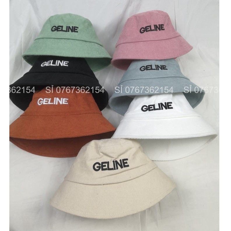 Mũ Bucket Vành Cụp 1 Mặt Thêu Chữ Gel Thời Trang Ulzzang 1 Lớp XPKTT