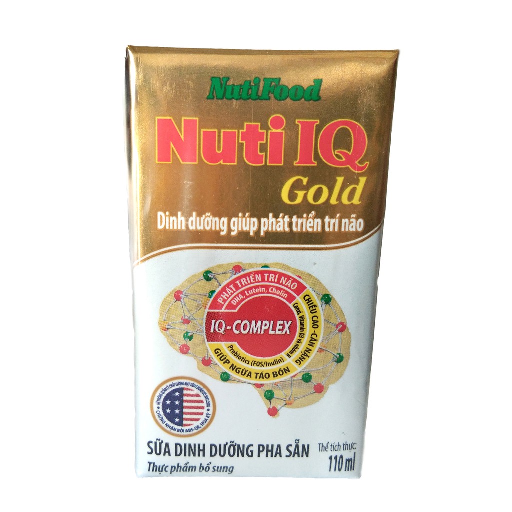 Combo 6 lốc sữa bột pha sẵn Nuti IQ Gold 110ml