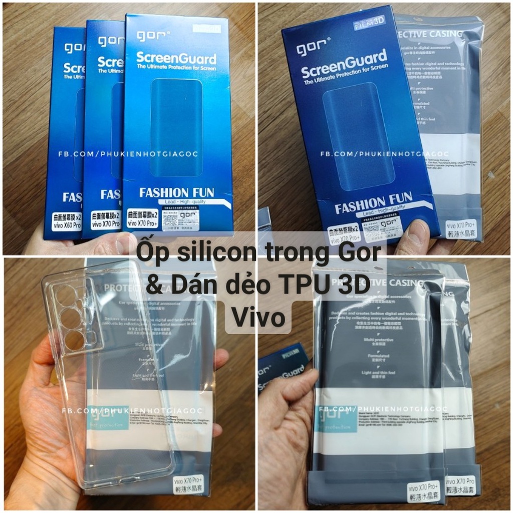 Ốp lưng Silicon trong suốt mỏng & Dán dẻo TPU 3D Gor Vivo X70 Pro Plus / X70 Pro + / X 70 Pro / X60 Pro / vivo iqoo 8
